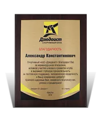 Наградная плакетка спортсмену