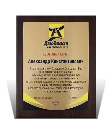 Наградная плакетка спортсмену МД-22119